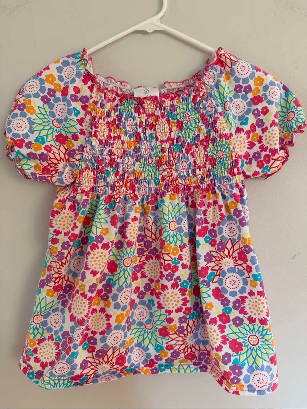 Hanna Andersson Floral Smocked Peasant Top Girls 10
